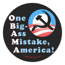 Obama Big-Ass Mistake Round Stickers