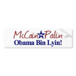 Obama Bin Lyin (McCain Palin 2008) bumper stickers