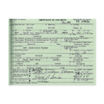 Obama birth certificate postcard
