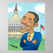 OBAMA CARTOON CARICATURE PRINTS