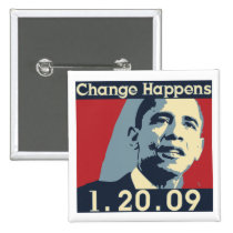 Obama Change Happens Button buttons