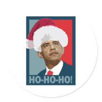 Obama Christmas Ho Ho Ho Sticker