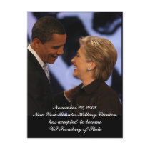 Obama - Clinton Inauguration Keepsakes Post Cards