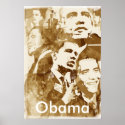Obama Collage 2 poster (vintage colour) by akamund posters