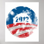 Obama Distressed Symbol posters