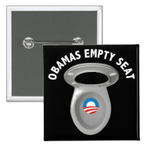 Obama Empty Chair - Toilet Seat Pinback Buttons