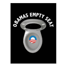 Obama Empty Chair - Toilet Seat Postcard