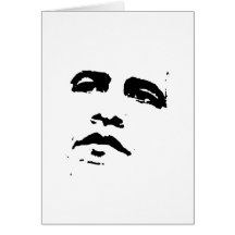 Obama Face T-shirt Greeting Cards