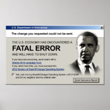 Obama - Fatal Error: Protest Poster