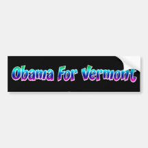Obama For Vermont Bumper Sticker