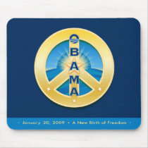 Obama GoldStar Peace 1-20-09 Mousepad