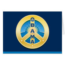 Obama GoldStar Peace Card, on Royal Blue