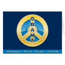 Obama GoldStar Peace, Happy New Year 2009, Royal Greeting Card