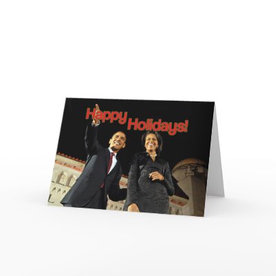 Obama Happy Holidays Greeting Cards by saywhatwear