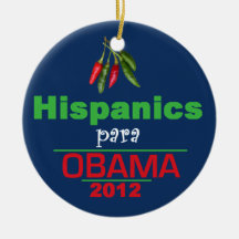 Obama HISPANICS Christmas Tree Ornament