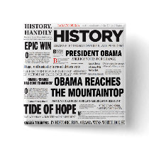 Obama Historic Headline Collage Button