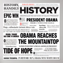 Obama: Historic Headline Collage Poster