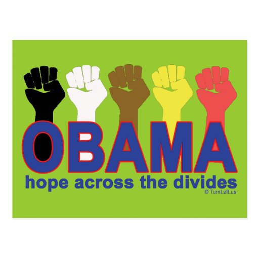 OBAMA HOPE ACROSS THE DIVIDES POSTCARDS