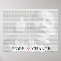 Obama Hope & Change Ascii Art Poster