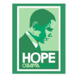 Obama Hope Green Postcard