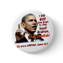 Obama I did not bow Pinback Buttons