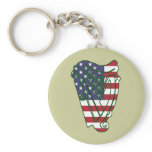 Obama In Offaly US Flag On Irish Harp Keychain