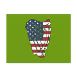 Obama In Offaly US Flag On Irish Harp Postcard