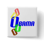 Obama in overlapping O colors Button
