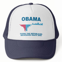 Obama Job Growth Graph Mesh Hat