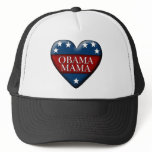 obama mama. patriotic heart. mesh hat
