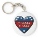 obama mama. patriotic heart. keychains