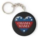 obama mama. patriotic heart. keychains