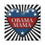 obama mama. patriotic heart. magnets