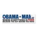 Obama Mart - Where Everything Is Free! bumper stickers