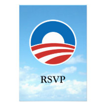 Obama-O Logo with Blue Personalized Invite