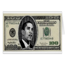 Obama on $100 bill cards