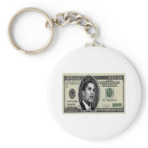 Obama on $100 bill keychain