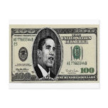 Obama on $100 bill postcards
