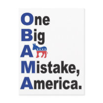 OBAMA - One Big Ass Mistake America Post Cards