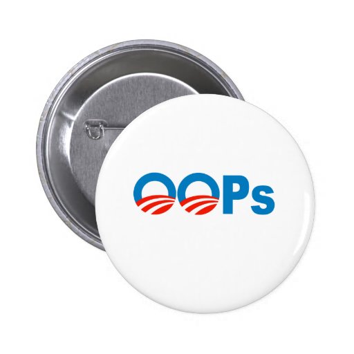 Obama oops pinback button