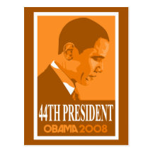 Obama Orange 44th President Postcard