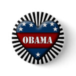 obama : patriotic heart : buttons