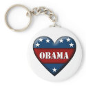 obama : patriotic heart : keychains