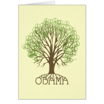 Obama Peace Tree Greeting Card