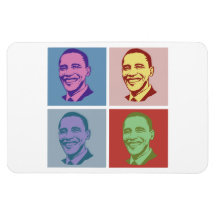 OBAMA POP ART -.png Flexible Magnets