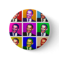 Obama Pop Art Style Pinback Button