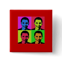 Obama Portrait Pinback Button