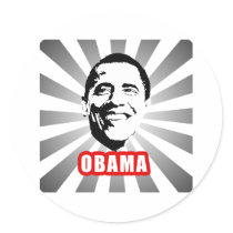 Obama Poster Round Sticker