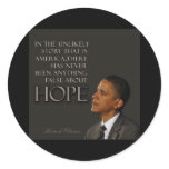 Obama Quote Round Stickers
