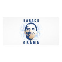 Obama rays blue photo card template